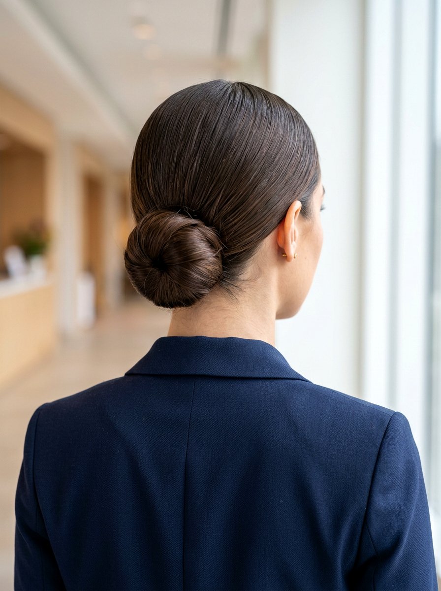 Classic Smooth Low Bun - 20 interview hairstyle with smooth low bun - 20 interview hairstyle with smooth low bun