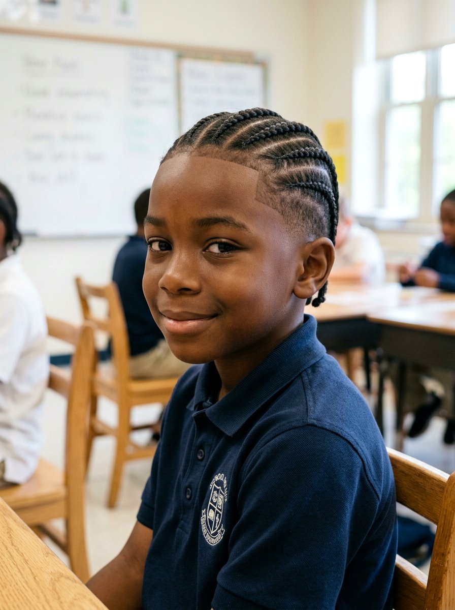 Classic Straight Back Cornrows - 20 school safe braid styles for boys - 20 school safe braid styles for boys