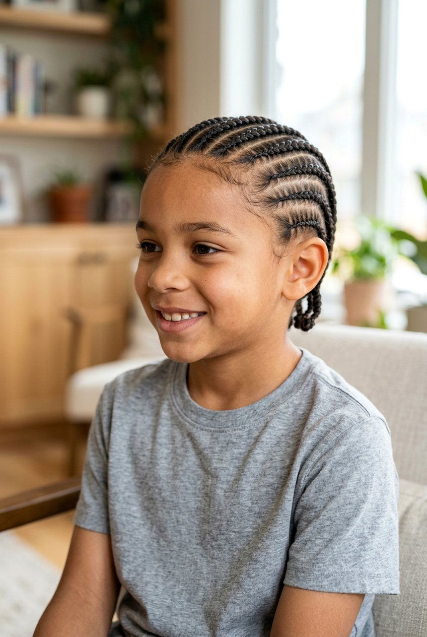 Classic Straight Back Cornrows - 20 biracial boys braid styles - 20 biracial boys braid styles