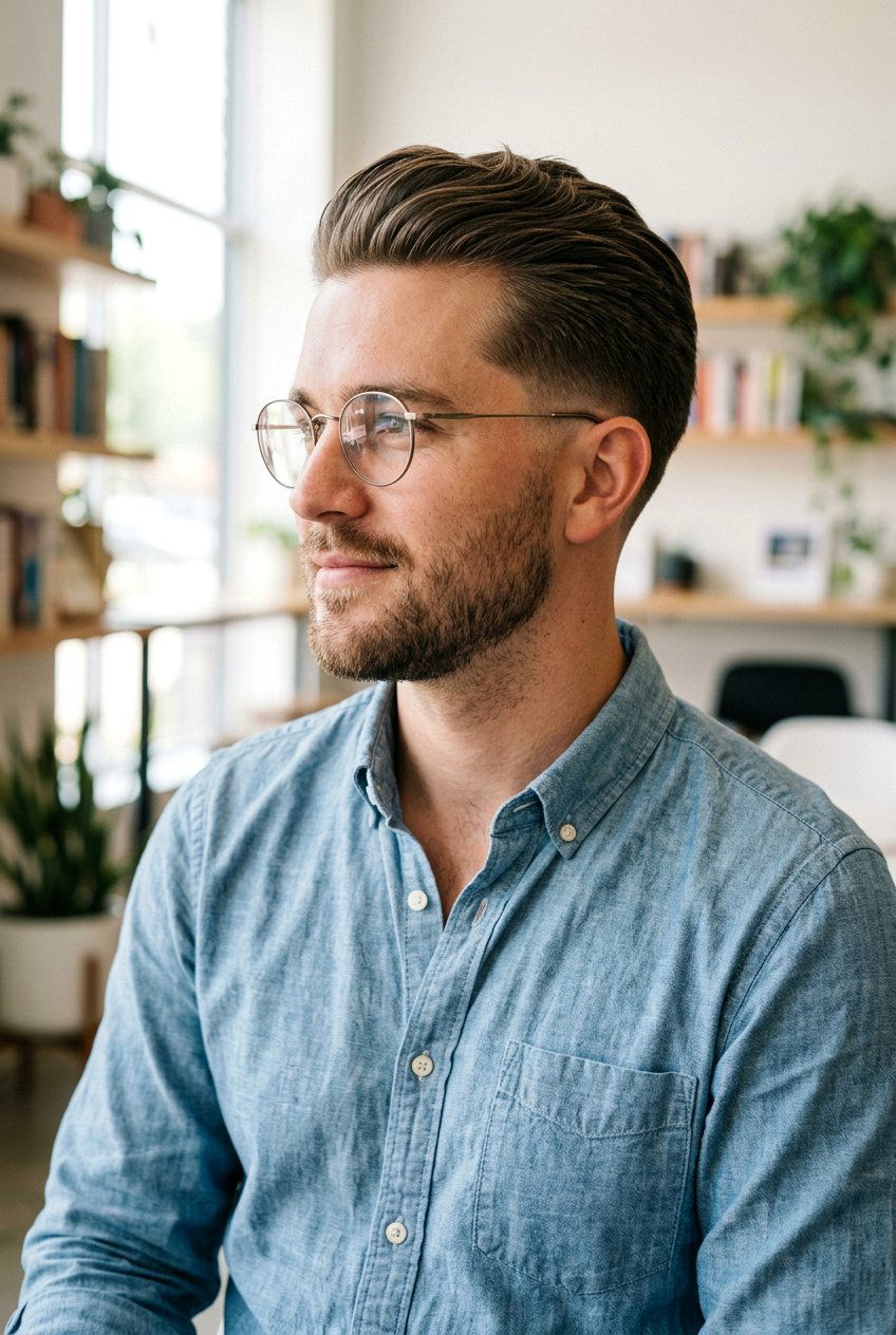 Classic Taper Haircut - 20 men haircut with glasses mature style - 20 men haircut with glasses mature style
