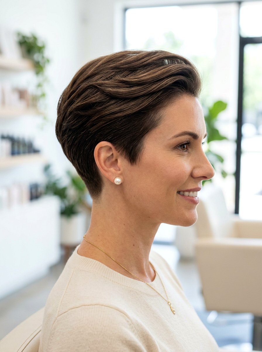 Classic Tapered Pixie - 20 soft feathered pixie for older women - 20 soft feathered pixie for older women