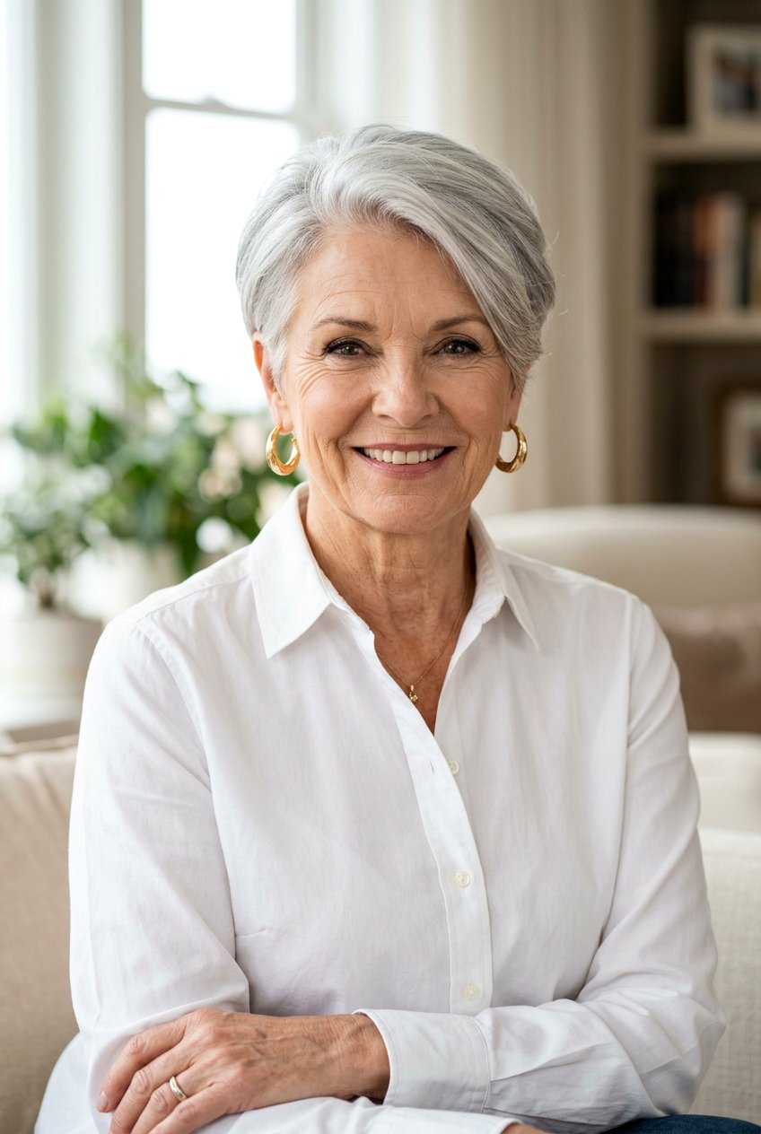 Classic Tapered Pixie - 20 low maintenance layered haircut for mature women - 20 low maintenance layered haircut for mature women