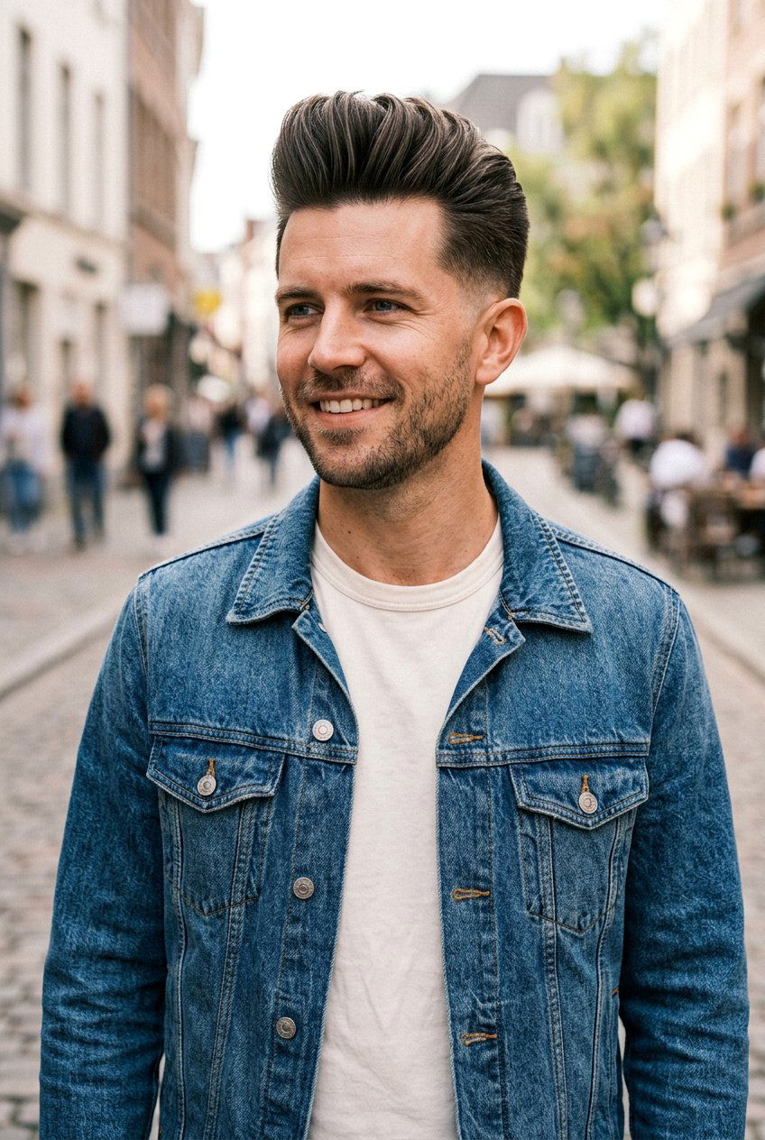 Classic Textured Quiff - 20 mens haircut for round chubby face - 20 men’s haircut for round chubby face