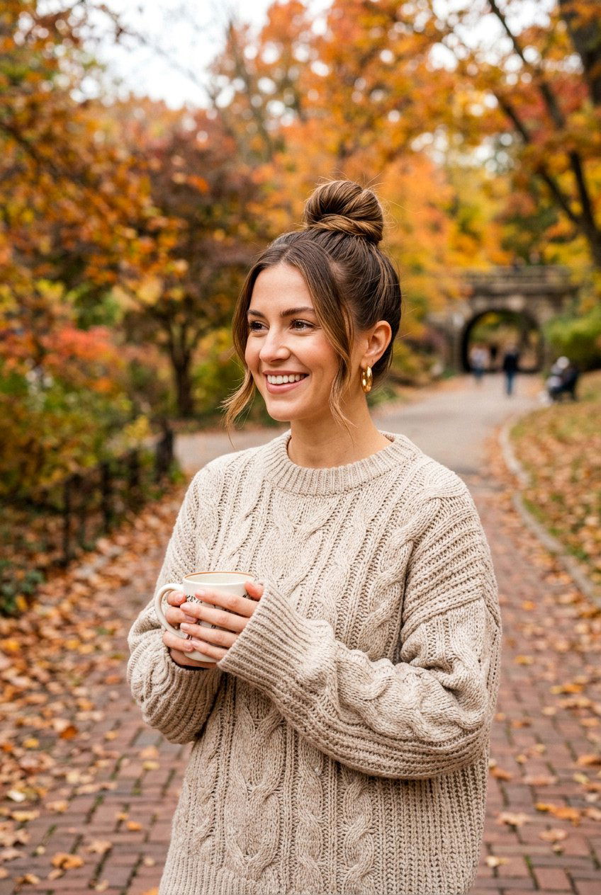 Classic Top Knot For Fall - 20 fall hairstyles for women - 20 fall hairstyles for women