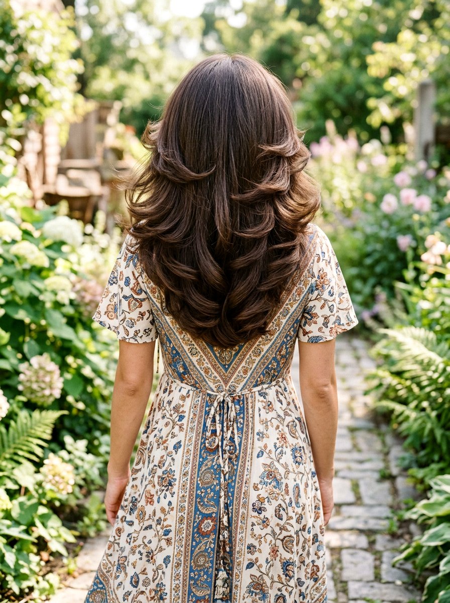 Classic V Shaped Layers Blowout - 20 glossy blowout layers for long hair - 20 glossy blowout layers for long hair