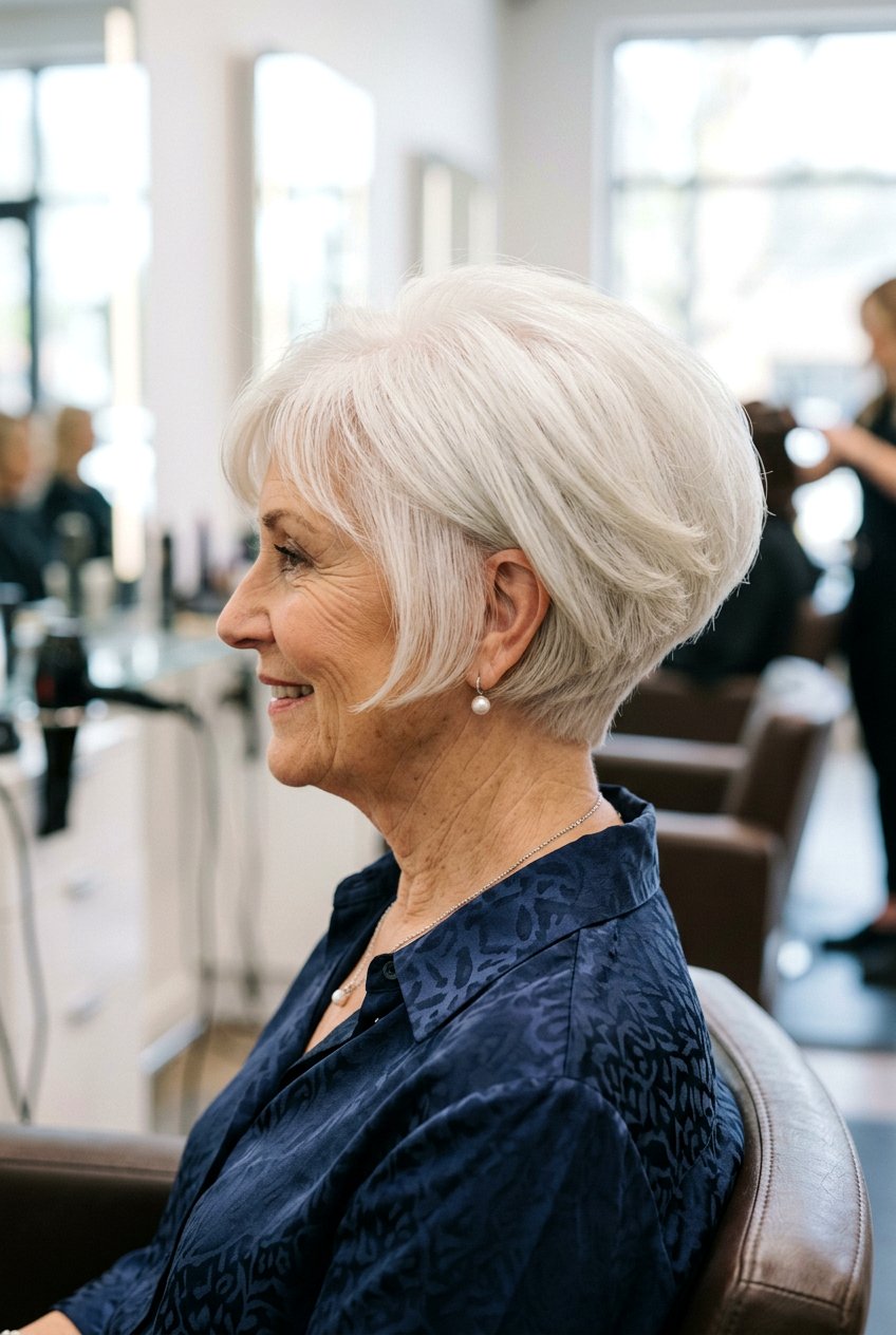 Classic Wedge Haircut - 20 best haircuts for women over 70 - 20 best haircuts for women over 70