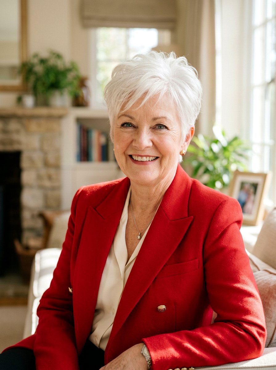 Classic White Pixie For Round Faces - 20 white pixie haircut for older women - 20 white pixie haircut for older women