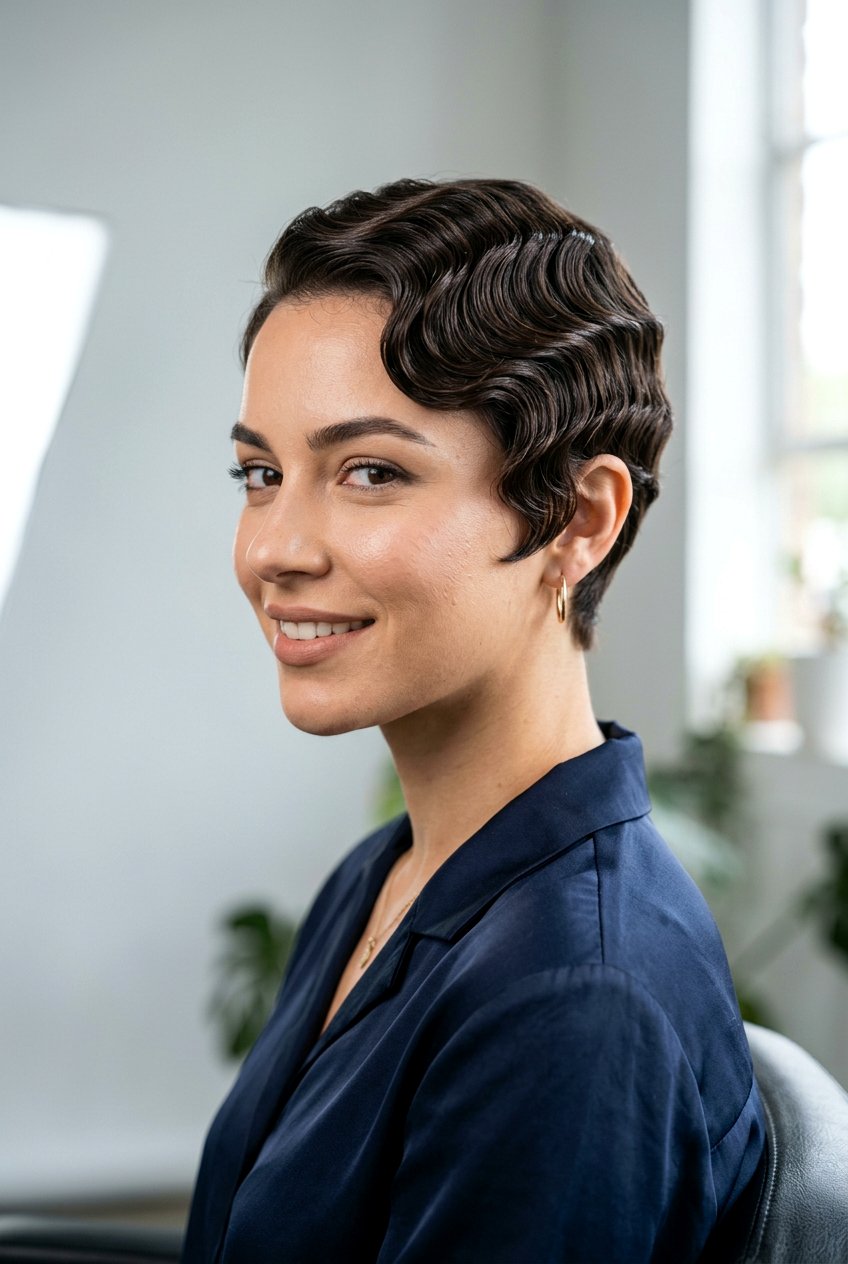 Classic pixie finger waves - 20 finger waves hairstyle - 20 finger waves hairstyle