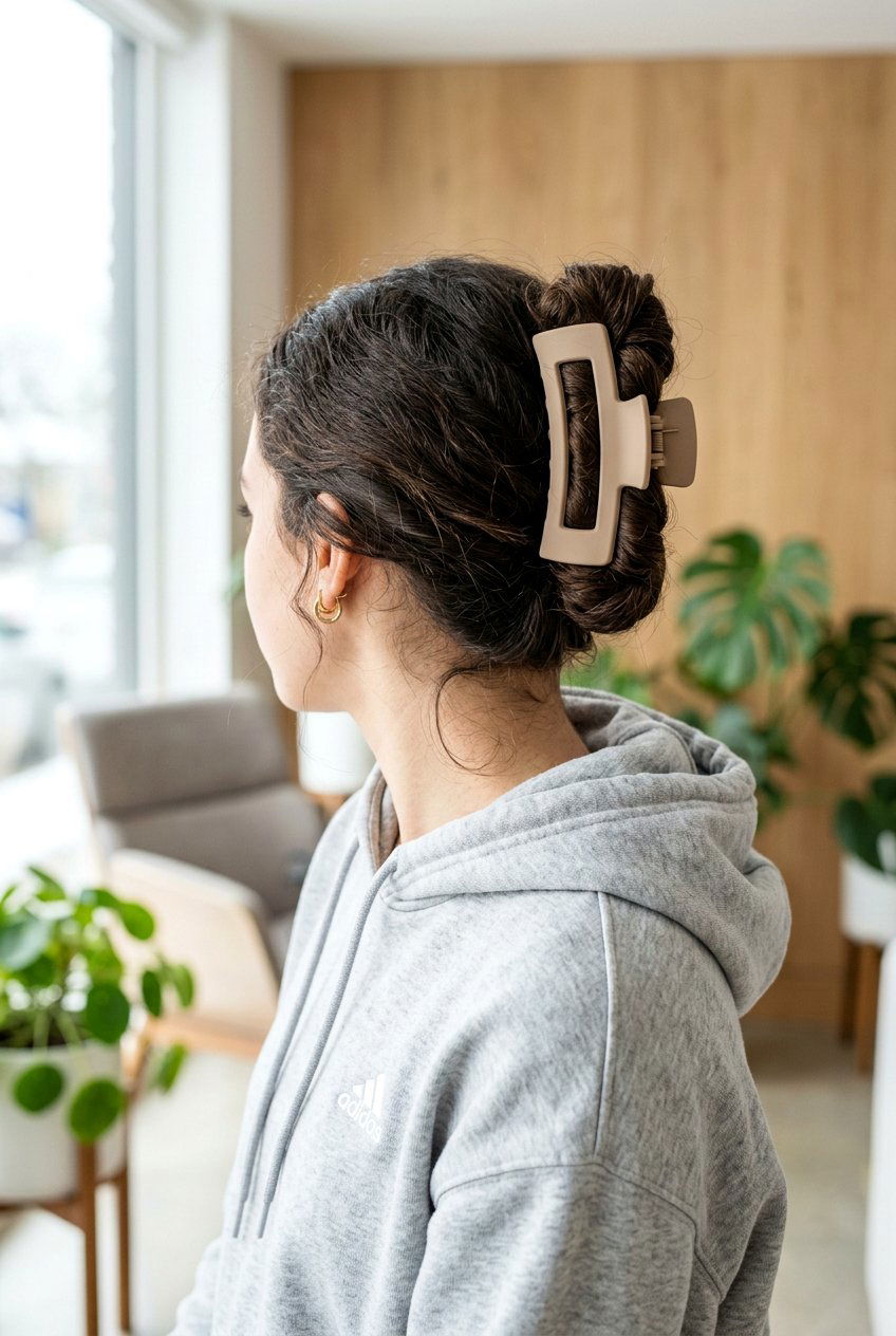 Claw Clip Bun - 20 quick bun hairstyle for teenage girls - 20 quick bun hairstyle for teenage girls