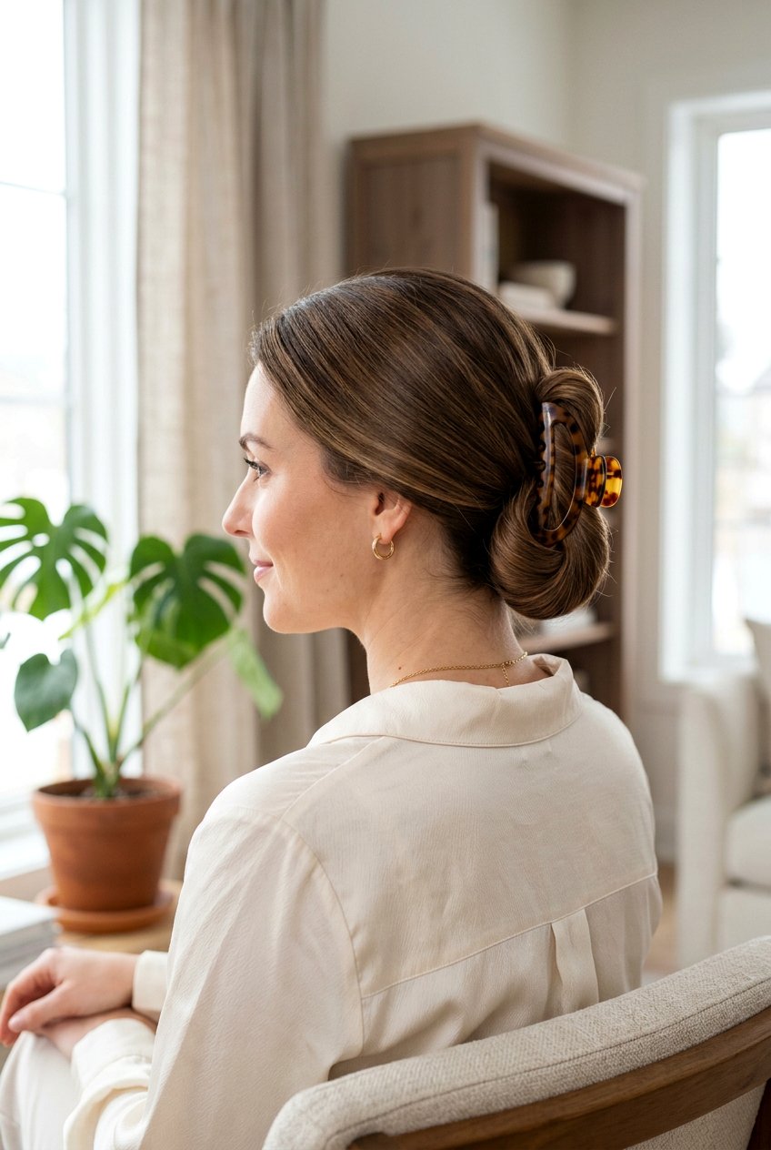 Claw Clip Faux Chignon - 20 90s claw clip hairstyle - 20 90s claw clip hairstyle