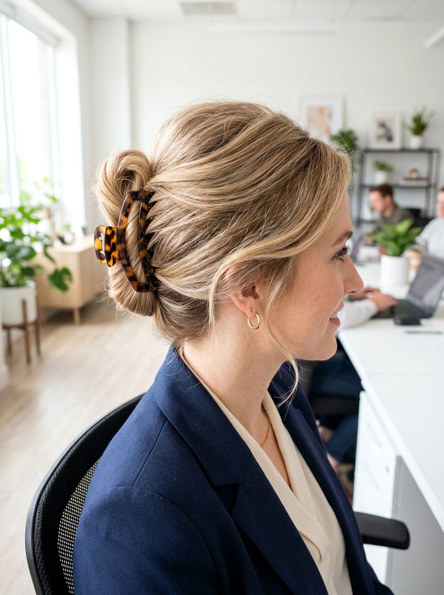 Claw Clip For Fine Hair - 20 office friendly claw clip hairstyles - 20 office friendly claw clip hairstyles