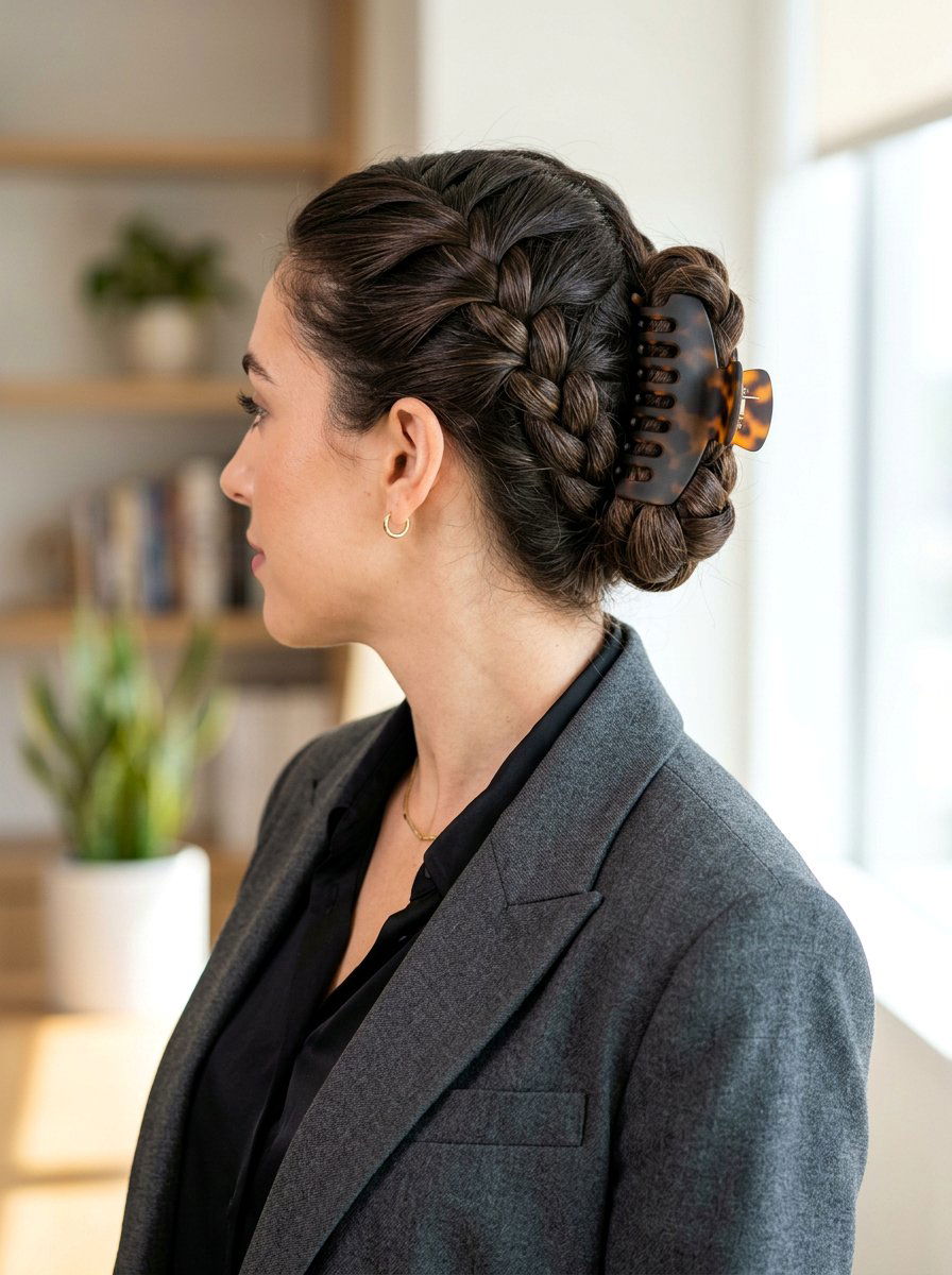 Claw Clip French Braid - 20 claw clip hairstyle for office women - 20 claw clip hairstyle for office women