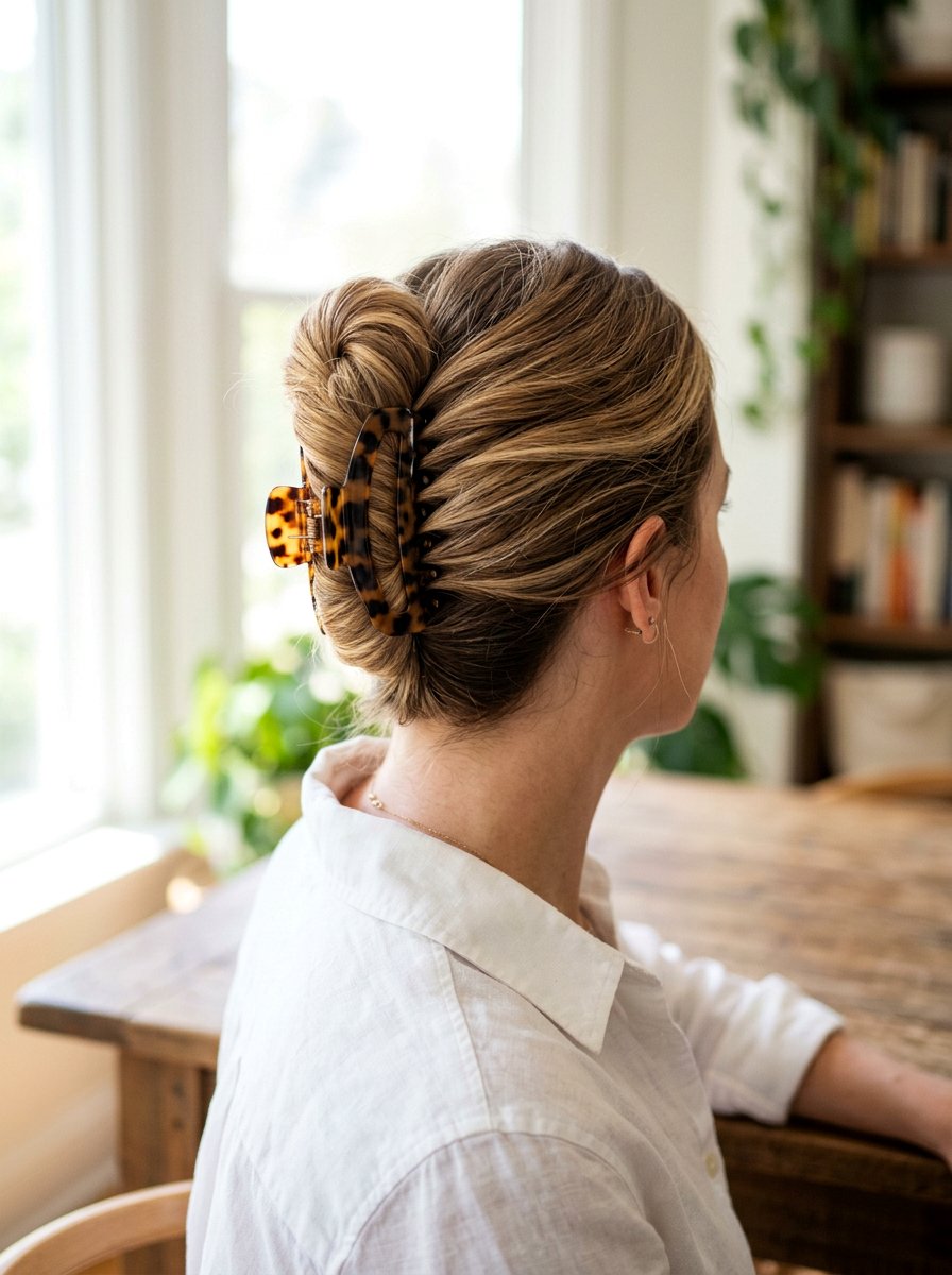 Claw Clip French Roll - 20 office hair ideas for women - 20 office hair ideas for women