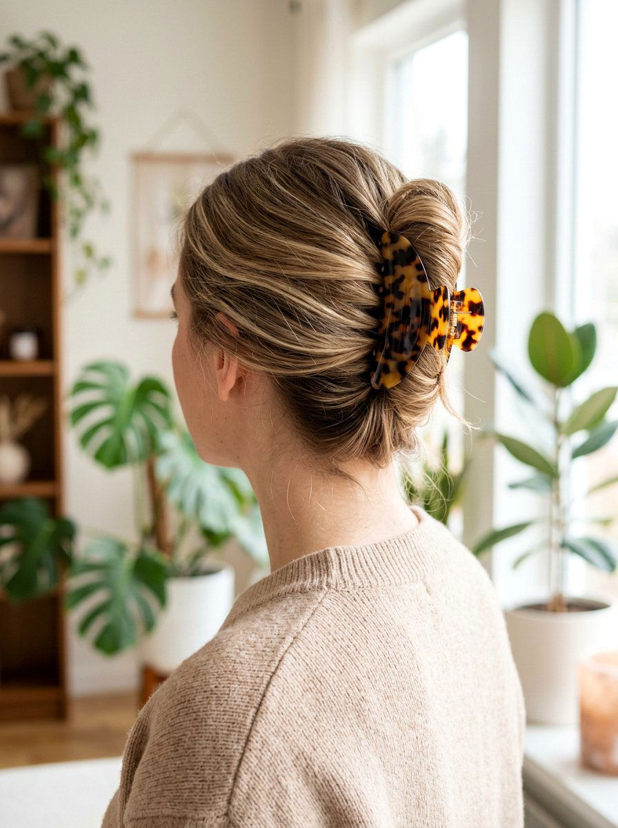 Claw Clip French Twist - 20 quick hairstyle for college classes - 20 quick hairstyle for college classes