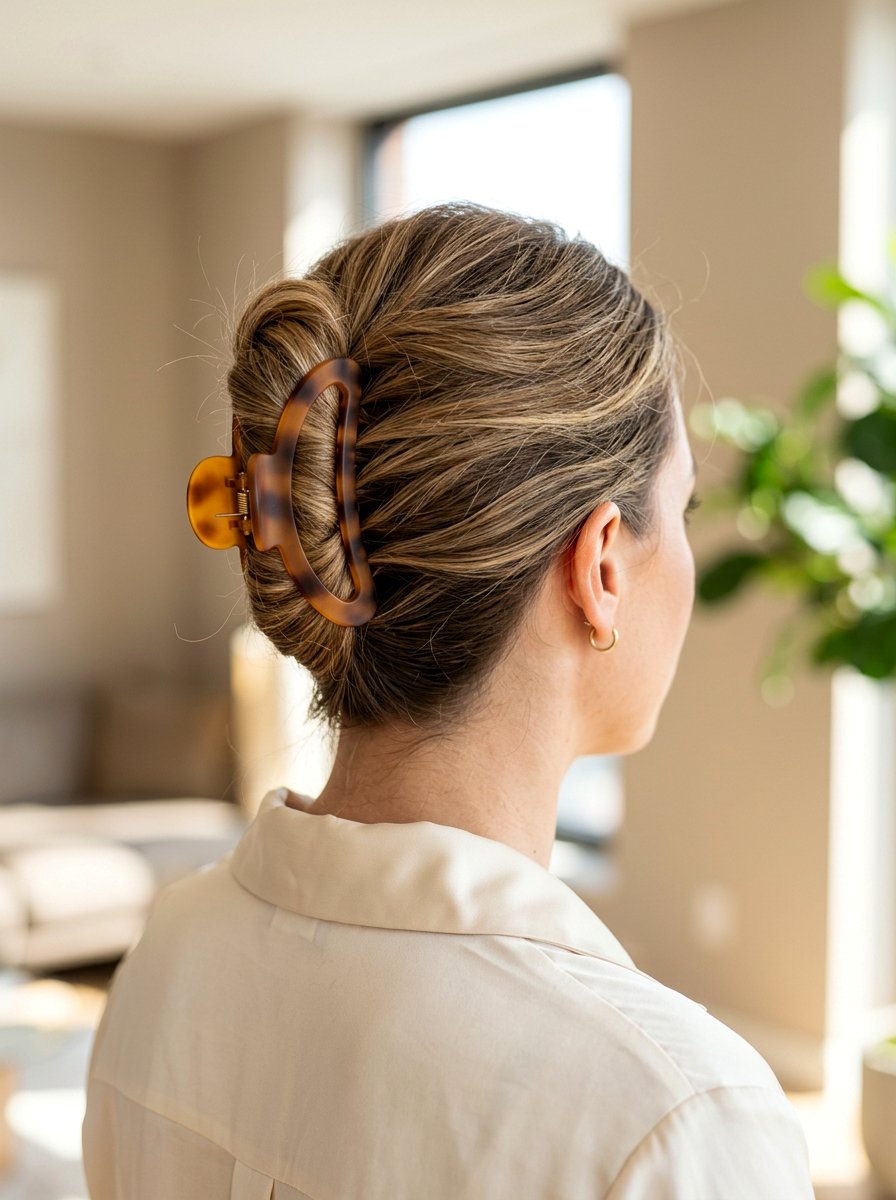 Claw Clip French Twist - 20 vacation hairstyle for resort dinner - 20 vacation hairstyle for resort dinner