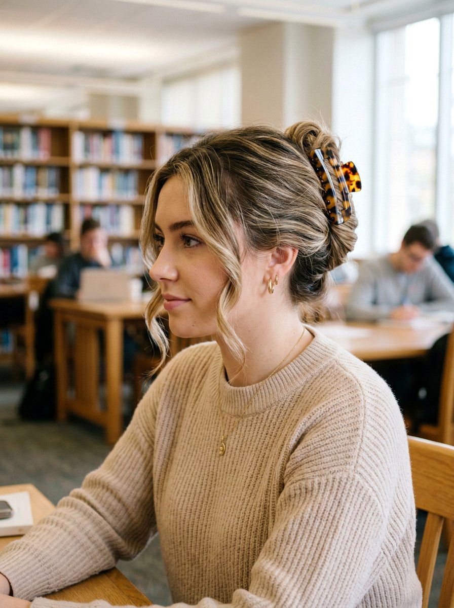 Claw Clip French Twist - 20 viral school hairstyle ideas - 20 viral school hairstyle ideas