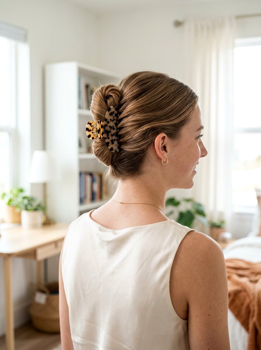 Claw Clip French Twist - 20 cute hairstyle for school photos - 20 cute hairstyle for school photos