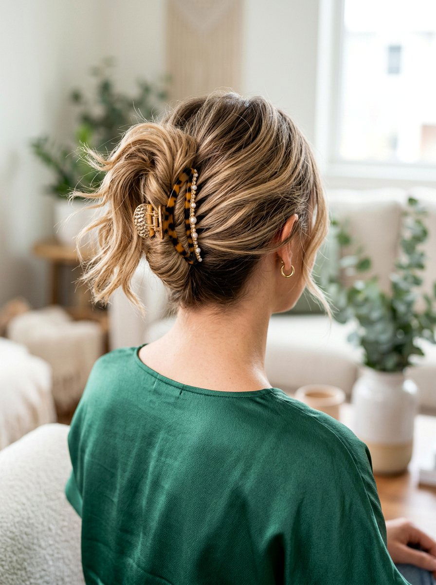 Claw Clip French Twist - 20 date night hair ideas for women - 20 date night hair ideas for women