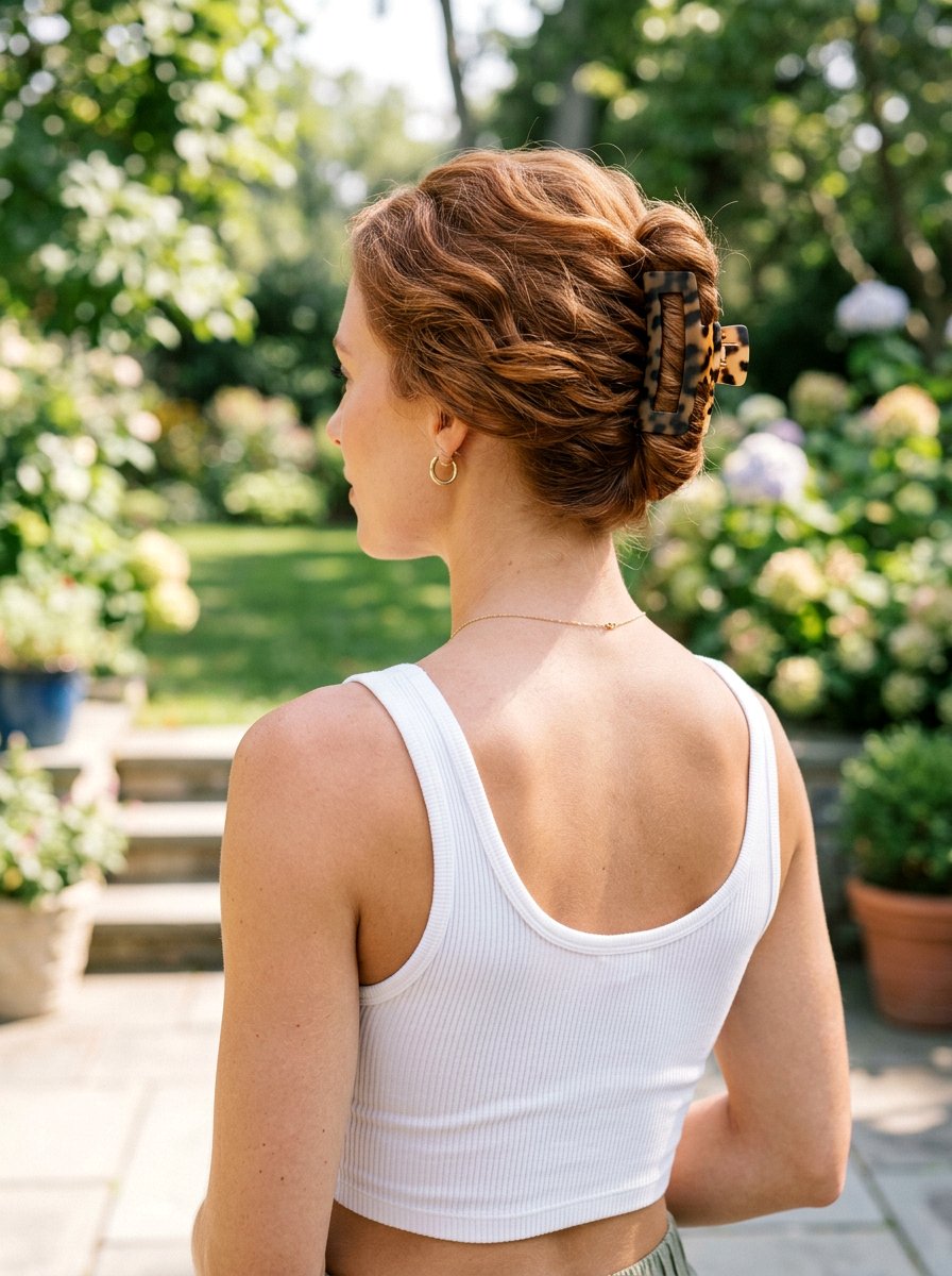 Claw Clip French Twist Updo - 20 pilates claw clip hairstyle - 20 pilates claw clip hairstyle