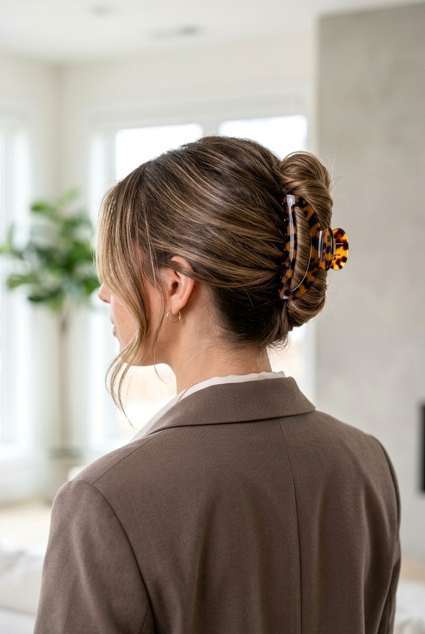 Claw Clip French Twist Updo - 20 first day of college hairstyle - 20 first day of college hairstyle