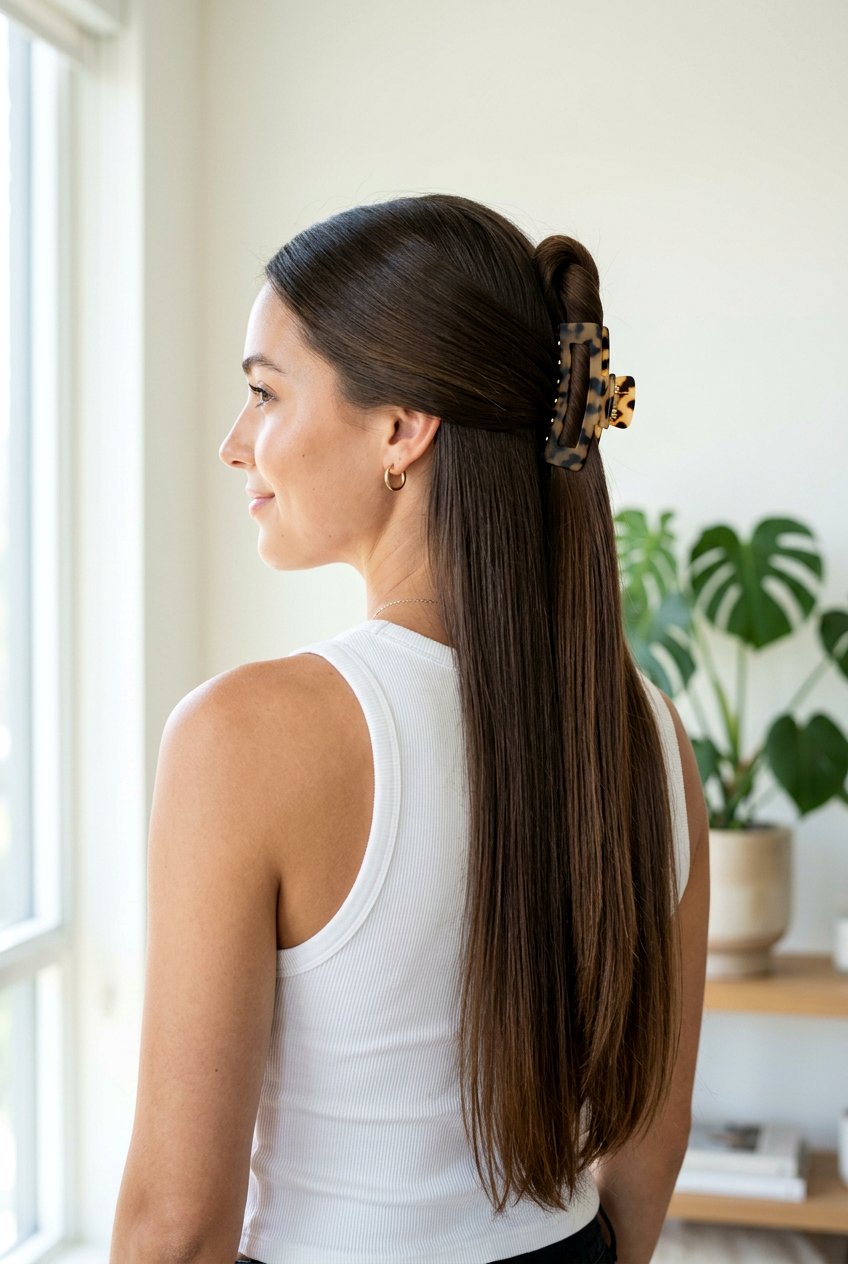 Claw Clip Hairstyle For Long Straight Hair - 20 90s claw clip hairstyle - 20 90s claw clip hairstyle