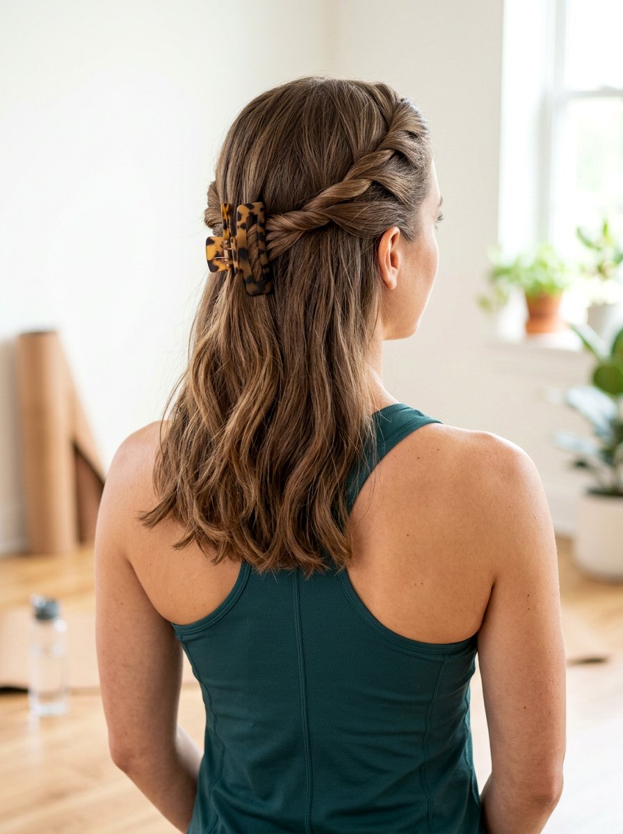 Claw Clip Half Crown Twist - 20 travel friendly claw clip hairstyle - 20 travel friendly claw clip hairstyle