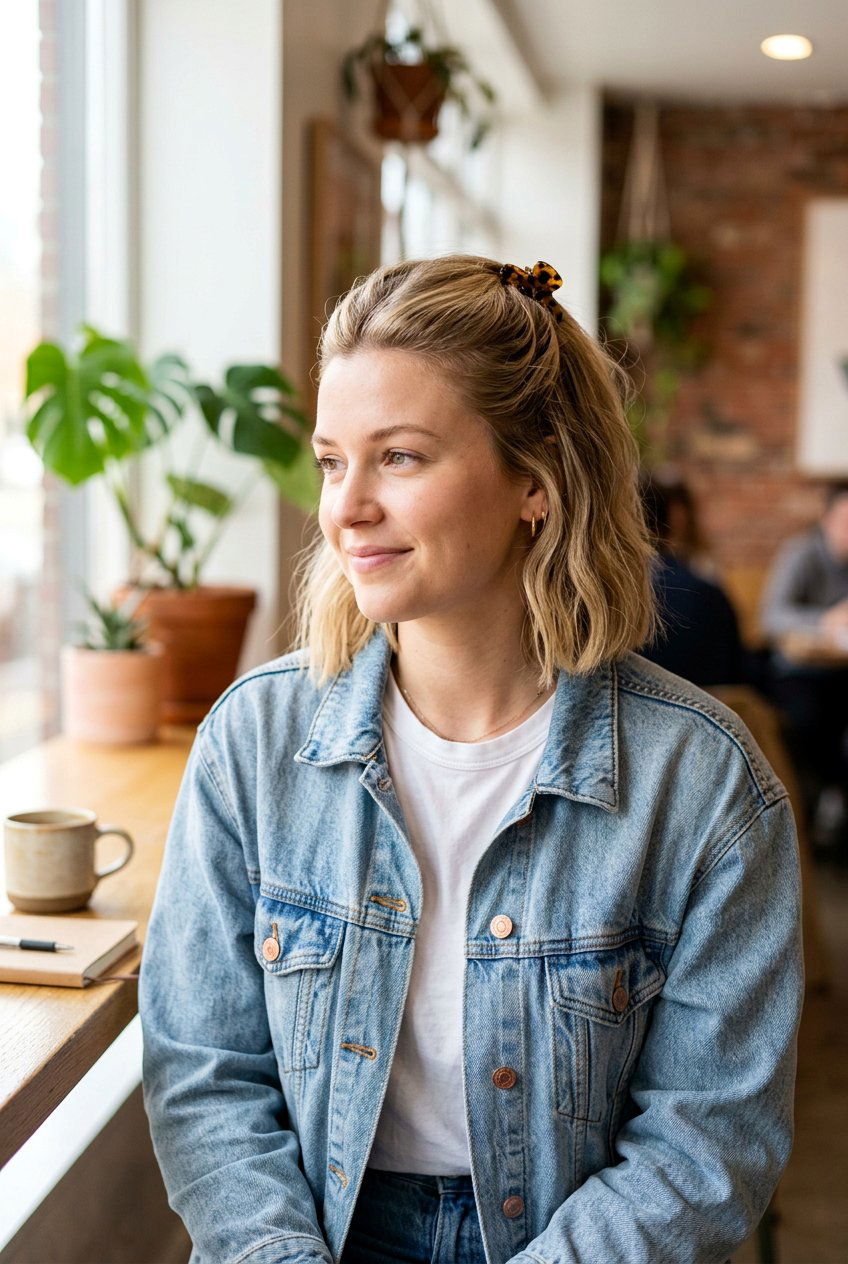 Claw Clip Half Up For Short Hair - 20 90s claw clip hairstyle - 20 90s claw clip hairstyle