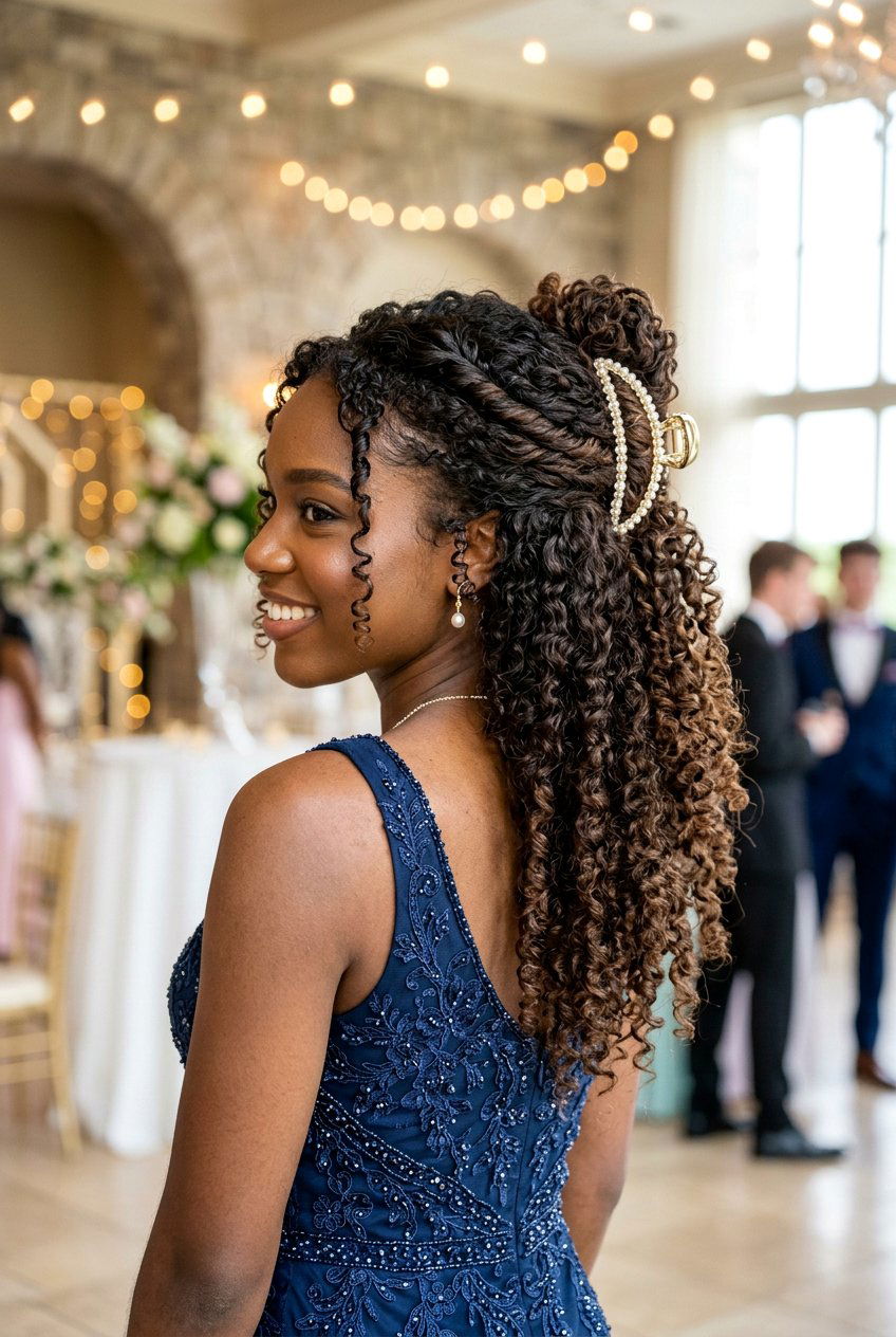 Claw Clip Prom Hairstyle For Curly Hair - 20 prom hairstyles with claw clip - 20 prom hairstyles with claw clip