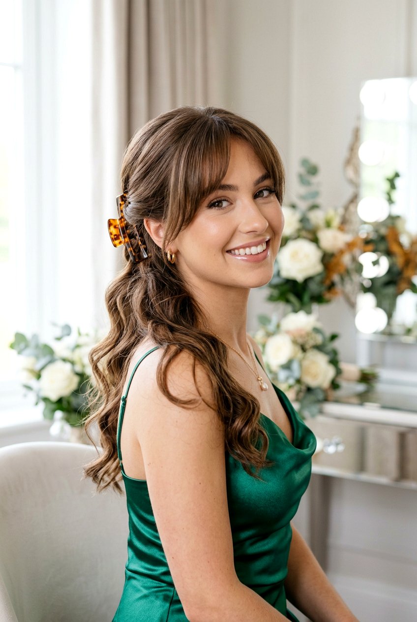 Claw Clip Prom Hairstyle With Bangs - 20 prom hairstyles with claw clip - 20 prom hairstyles with claw clip