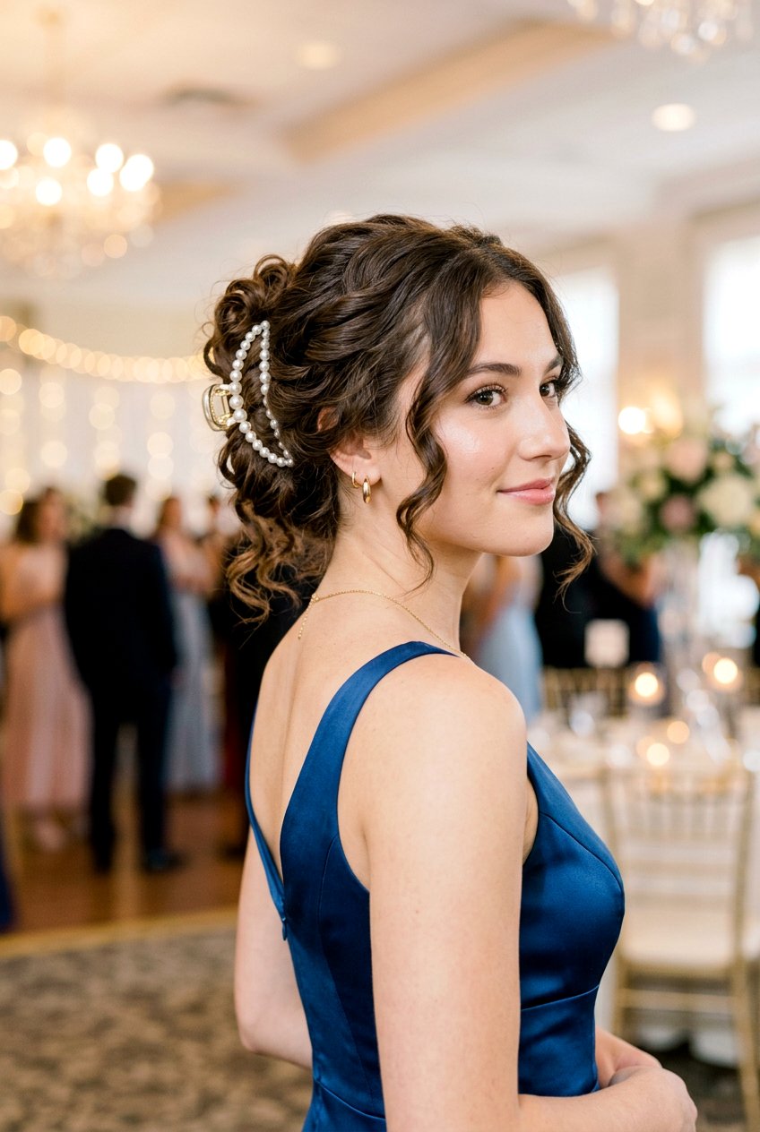 Claw Clip Prom Updo For Medium Hair - 20 prom hairstyles with claw clip - 20 prom hairstyles with claw clip