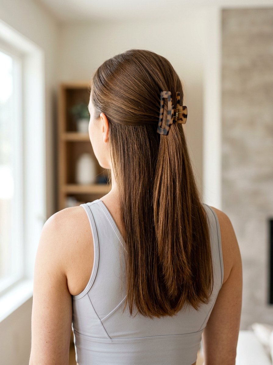 Claw Clip Quick Sweep Back - 20 pilates claw clip hairstyle - 20 pilates claw clip hairstyle