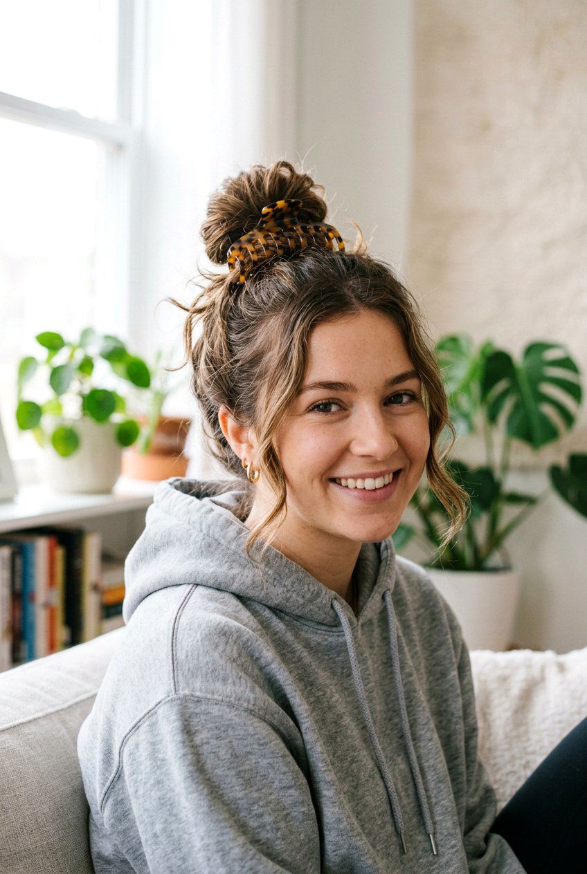 Claw Clip Quick Top Knot - 20 campus claw clip hairstyle - 20 campus claw clip hairstyle