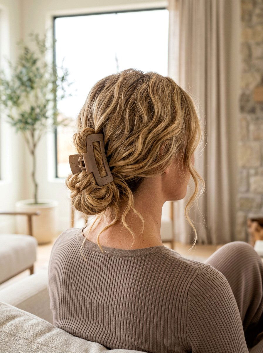 Claw Clip Relaxed Low Knot - 20 pilates claw clip hairstyle - 20 pilates claw clip hairstyle