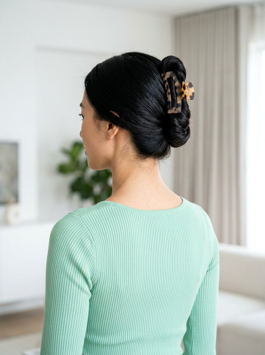 Claw Clip Tucked Rope Twist - 20 pilates claw clip hairstyle - 20 pilates claw clip hairstyle