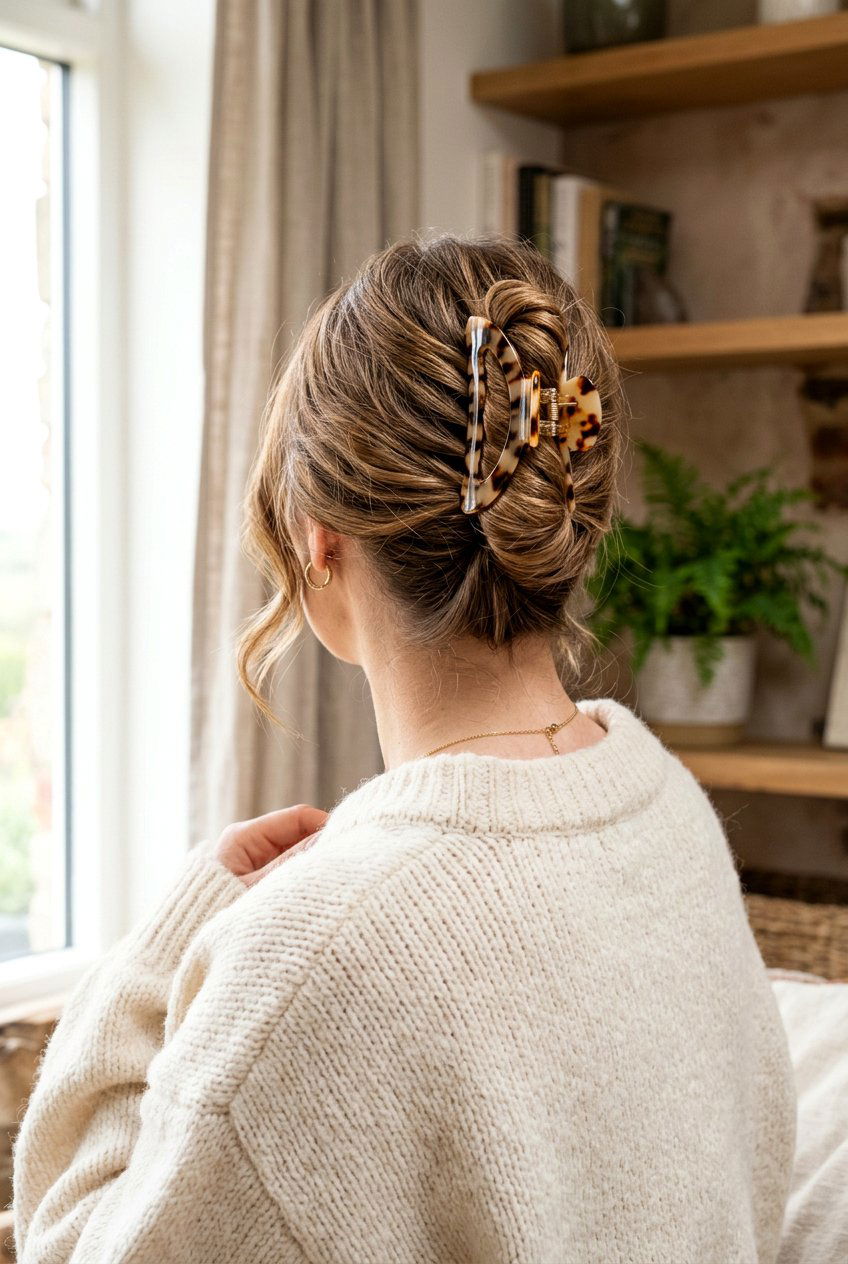 Claw Clip Twist - 20 easy hairstyles for busy moms with medium hair - 20 easy hairstyles for busy moms with medium hair