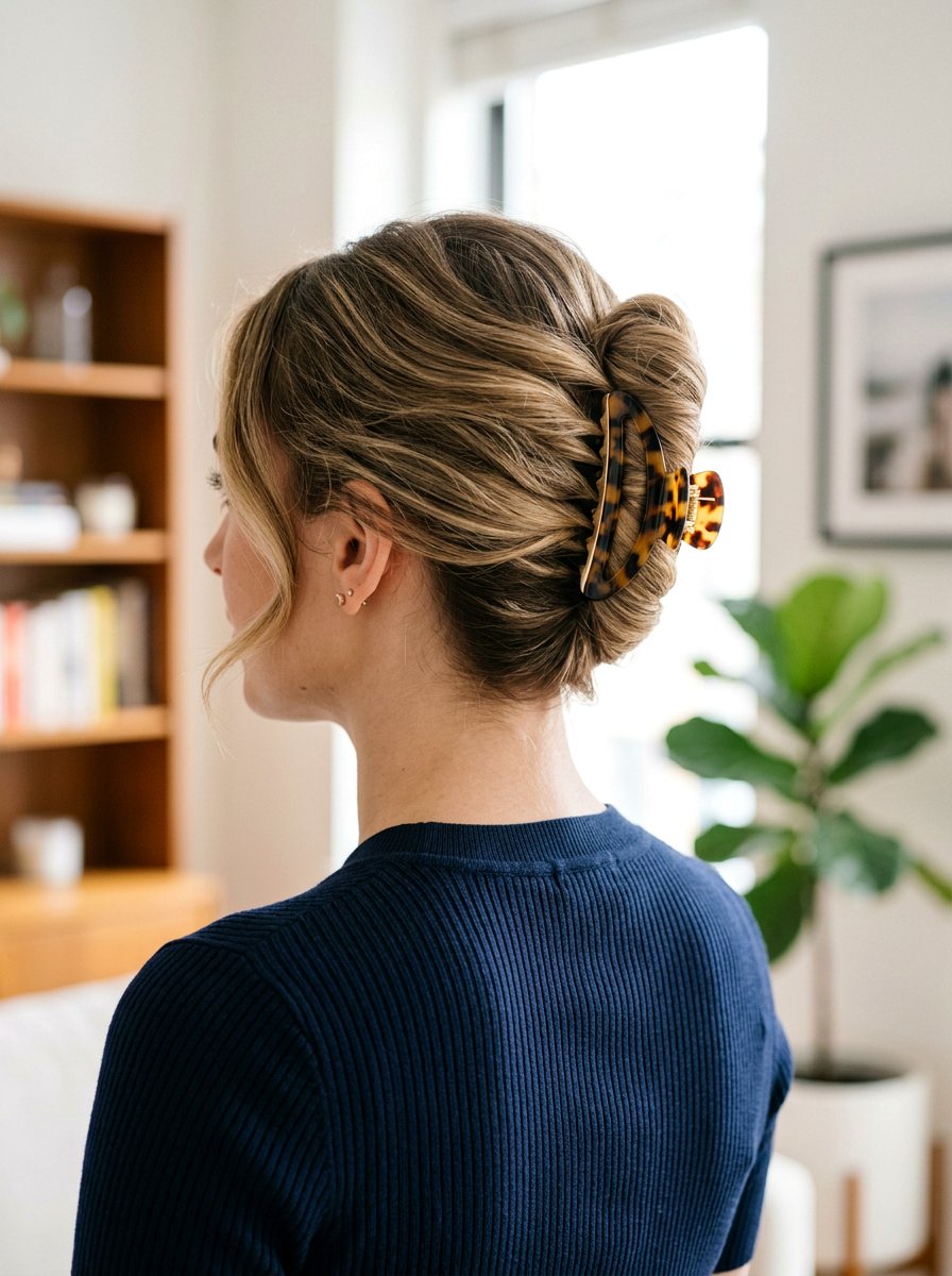 Claw Clip Twist - 20 cute hairstyle for family dinner - 20 cute hairstyle for family dinner
