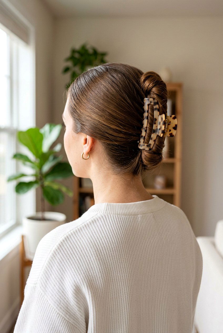 Claw Clip Twist For Anti Frizz - 20 anti frizz hairstyles for summer - 20 anti frizz hairstyles for summer