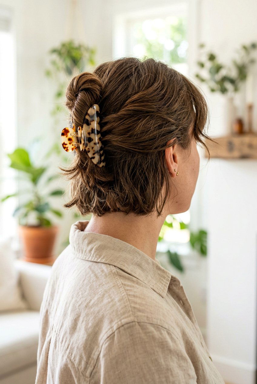 Claw Clip Twist For Short Hair - 20 summer hairstyles for short hair - 20 summer hairstyles for short hair