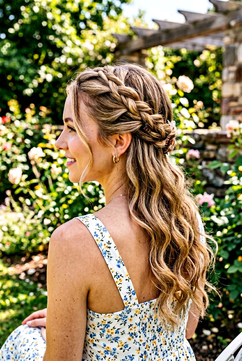 Claw Clip Twisted Crown Braid - 20 campus claw clip hairstyle