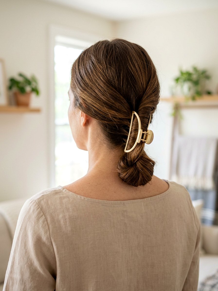 Claw Clip Twisted Ponytail - 20 travel friendly claw clip hairstyle - 20 travel friendly claw clip hairstyle