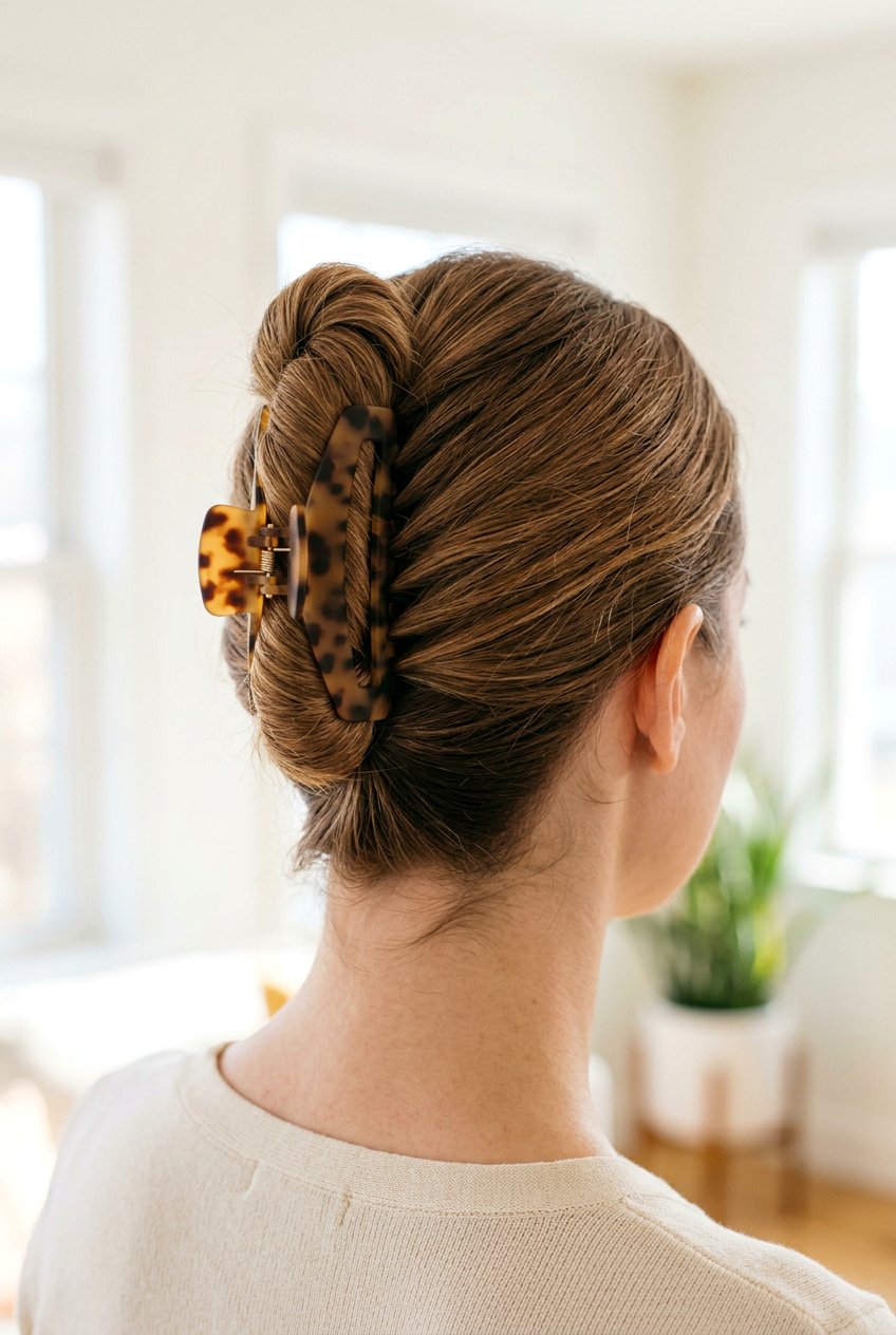 Claw Clip Updo - 20 office hairstyles for women - 20 office hairstyles for women