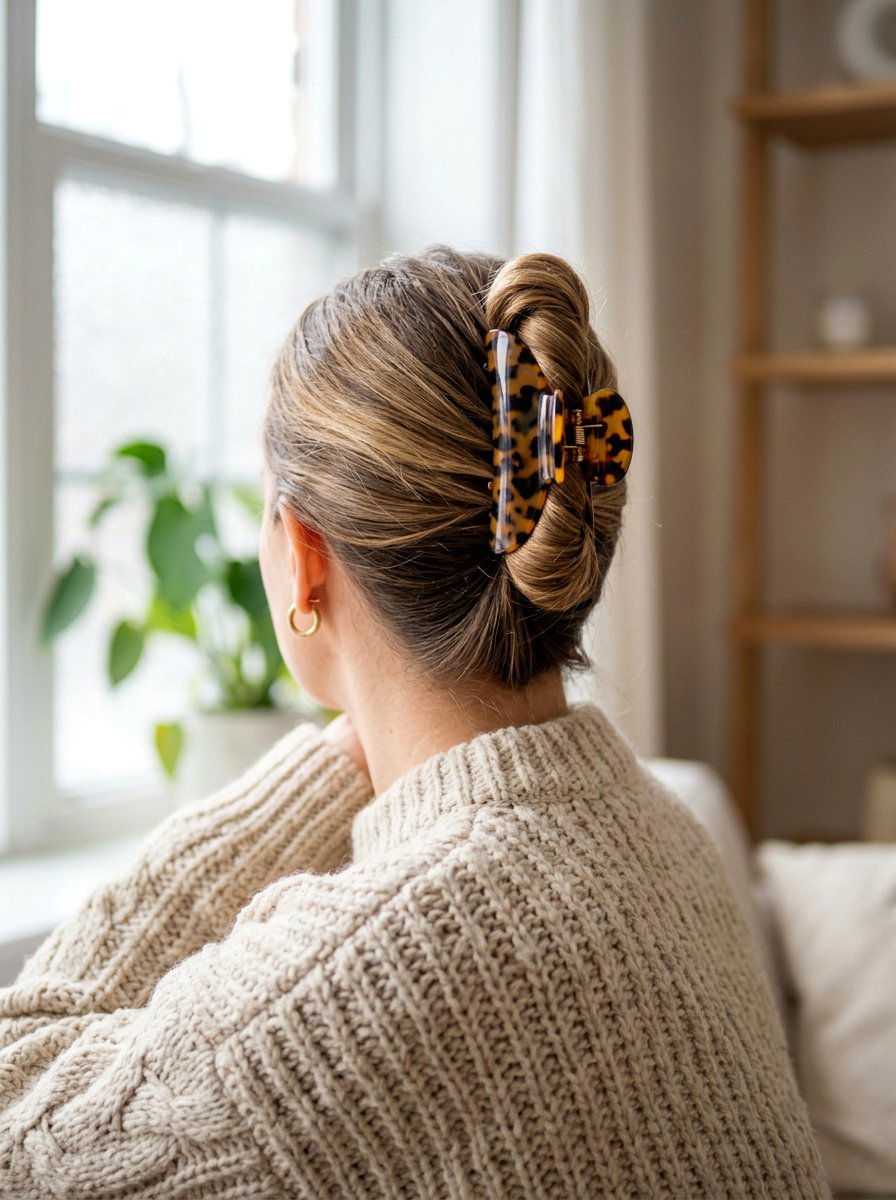 Claw Clip Updo - 20 office hairstyle with minimal effort