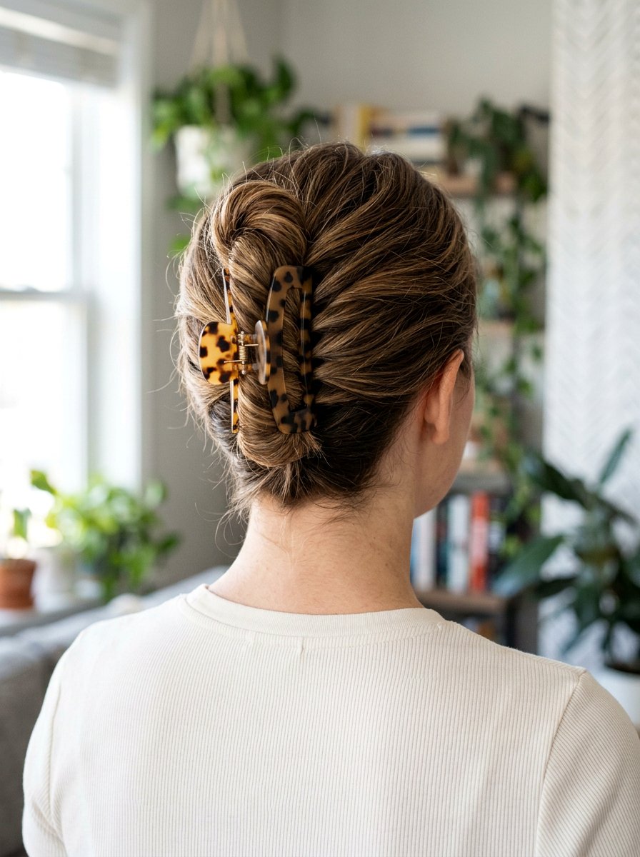 Claw Clip Updo - 20 quick hairstyle for gym mornings - 20 quick hairstyle for gym mornings