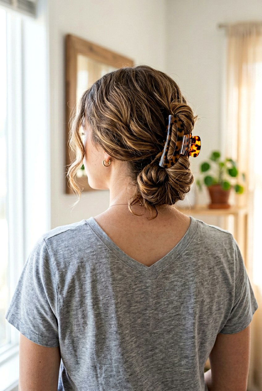 Claw Clip Updo - 20 exam week easy hairstyles - 20 exam week easy hairstyles