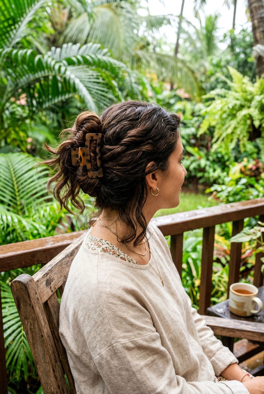 Claw Clip Updo For Humid Weather - 20 monsoon friendly hairstyles - 20 monsoon friendly hairstyles