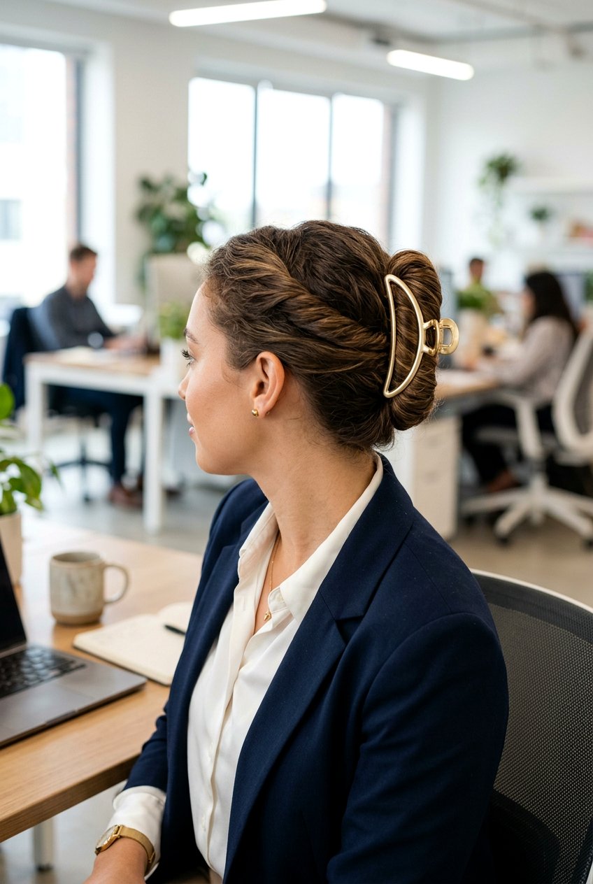 Claw Clip Updo For Humidity - 20 work hairstyle for humid weather - 20 work hairstyle for humid weather
