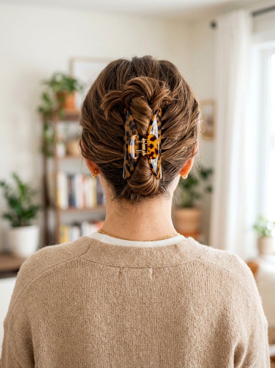 Claw Clip Updo For Medium Hair - 20 quick office hairstyle for medium hair - 20 quick office hairstyle for medium hair