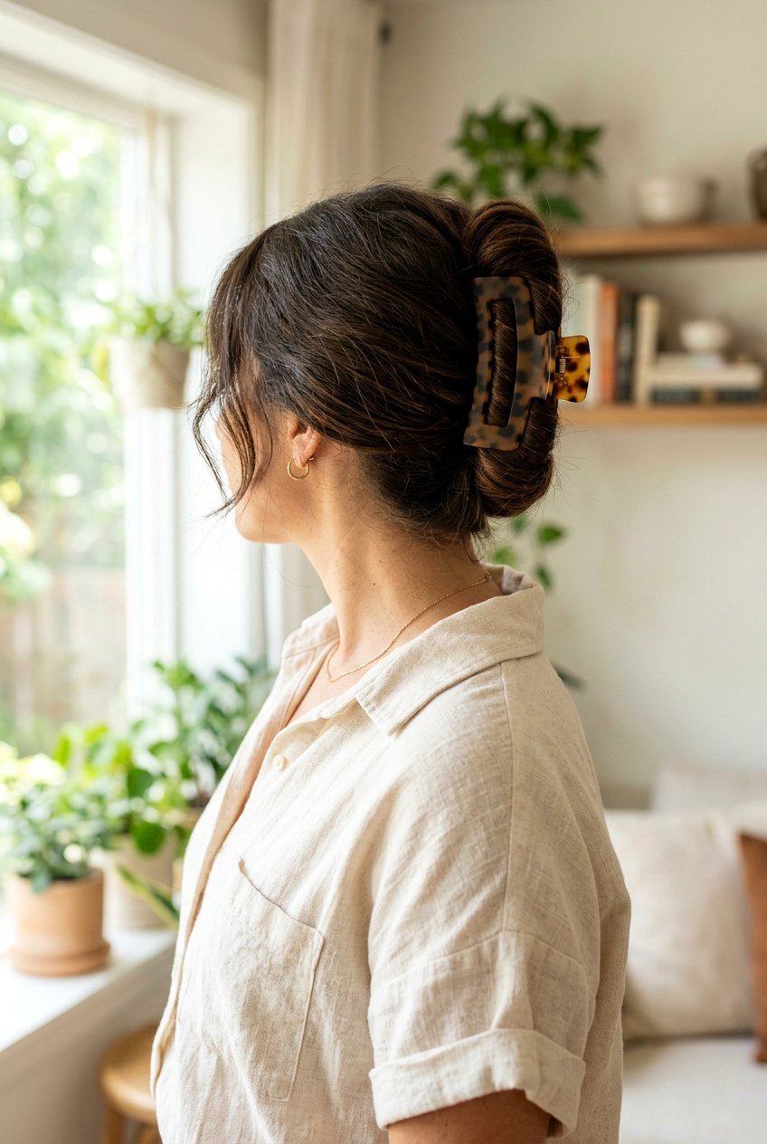 Claw Clip Updo For Thick Hair - 20 beach hairstyle for thick straight hair - 20 beach hairstyle for thick straight hair