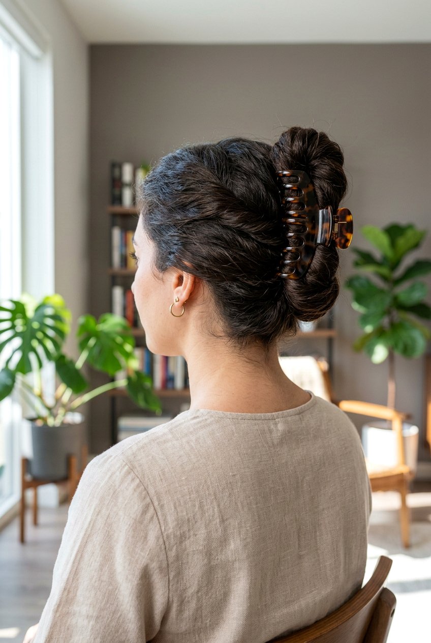 Claw Clip Updo For Thick Hair - 20 90s claw clip hairstyle - 20 90s claw clip hairstyle