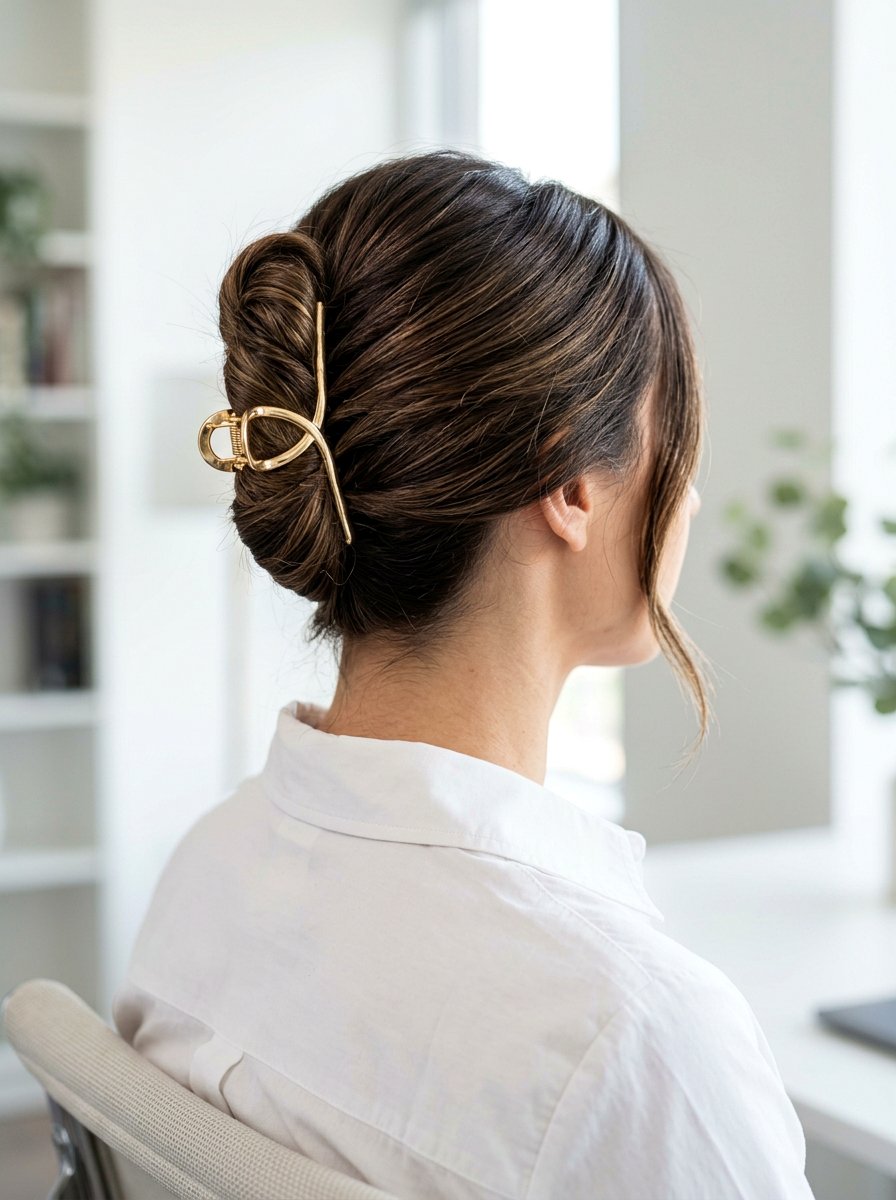 Claw Clip Updo Meeting Hairstyle - 20 easy meeting hairstyle for women - 20 easy meeting hairstyle for women